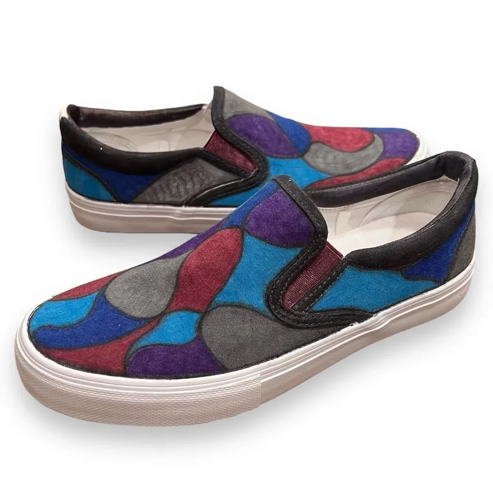 Upcycled Colorful Canvas Shoes 8.5